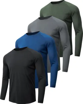 7 Pack Long Sleeve Shirts for Men UPF 50  UV Sun Protection Quick Dry Moisture Wicking Workout Tee Shirts