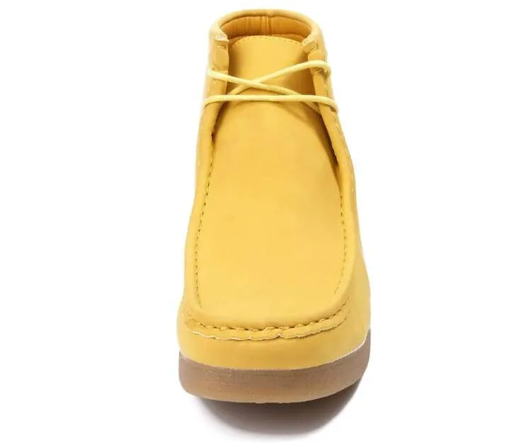 Amali Jason2 Men's Suede High Top Sneakers Mustard Yellow