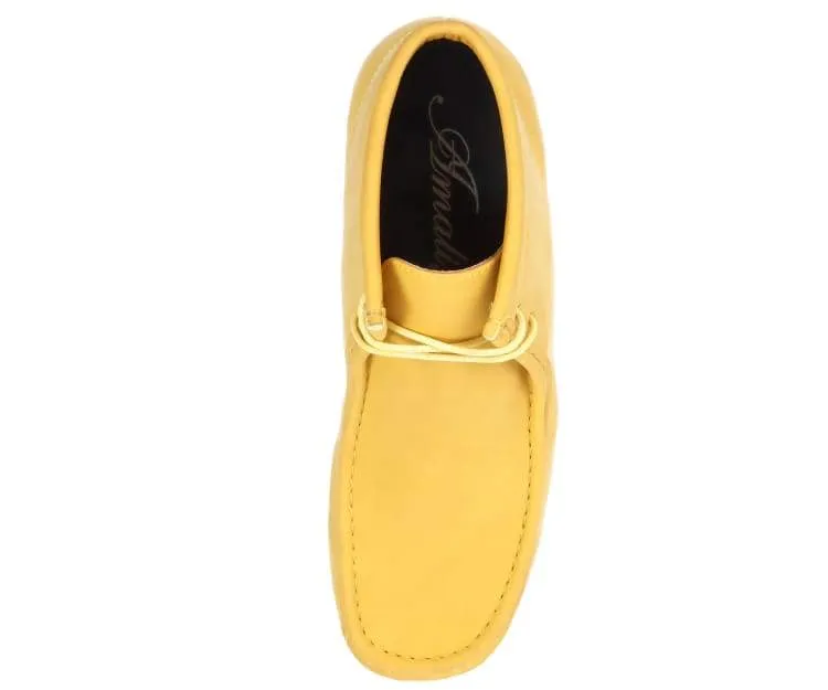 Amali Jason2 Men's Suede High Top Sneakers Mustard Yellow