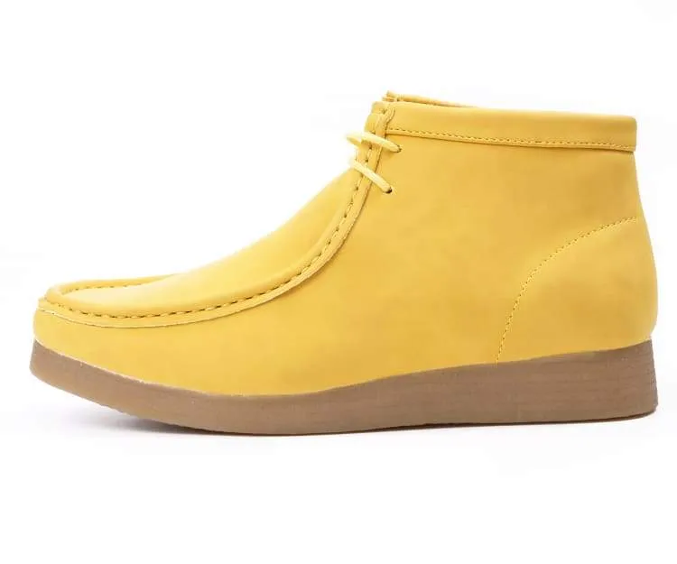 Amali Jason2 Men's Suede High Top Sneakers Mustard Yellow