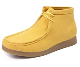 Amali Jason2 Men's Suede High Top Sneakers Mustard Yellow