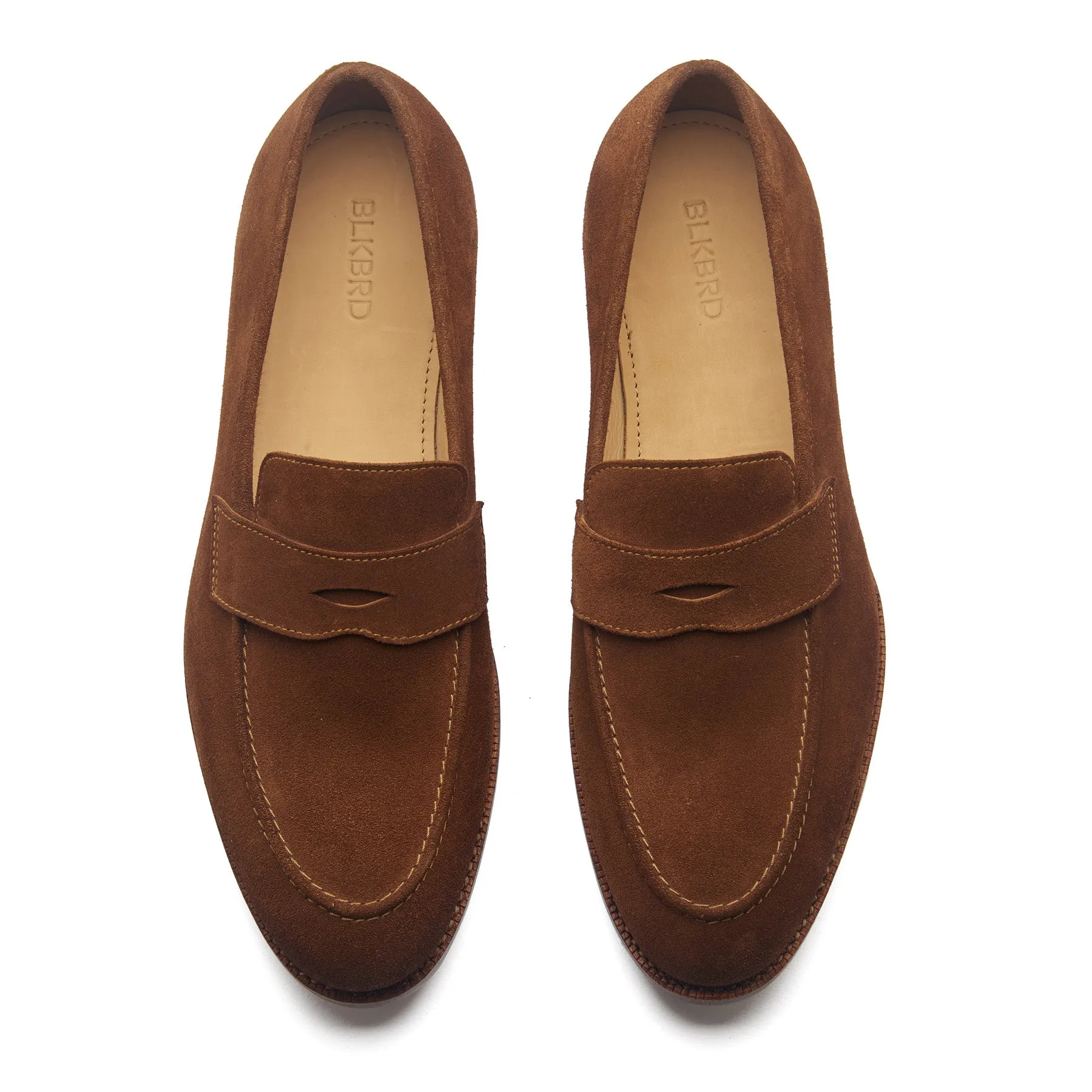 Aurus, Penny Loafer - French Brown Calf Suede | Hand Welted Summer Classics