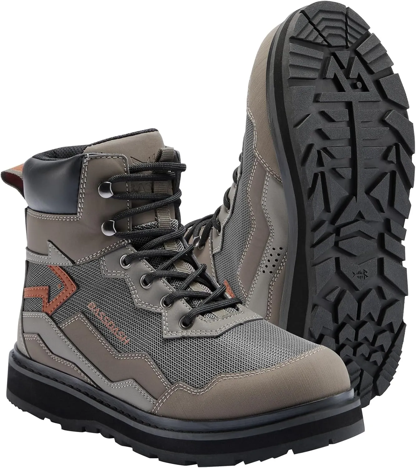 BASSDASH IMMERSE Mens Wading Boots Breathable Mesh Lightweight Anti-Slip Rubber Sole for Fly Fishing
