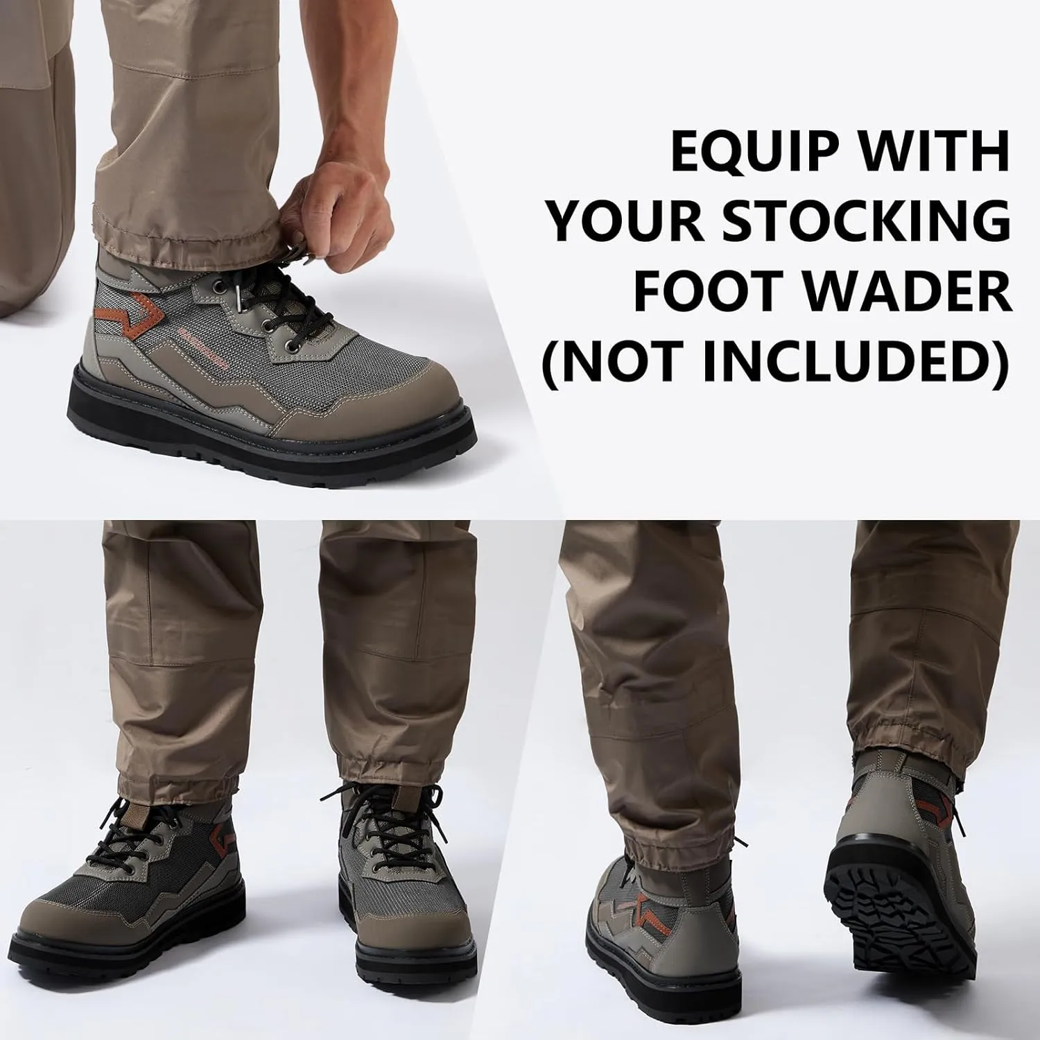 BASSDASH IMMERSE Mens Wading Boots Breathable Mesh Lightweight Anti-Slip Rubber Sole for Fly Fishing