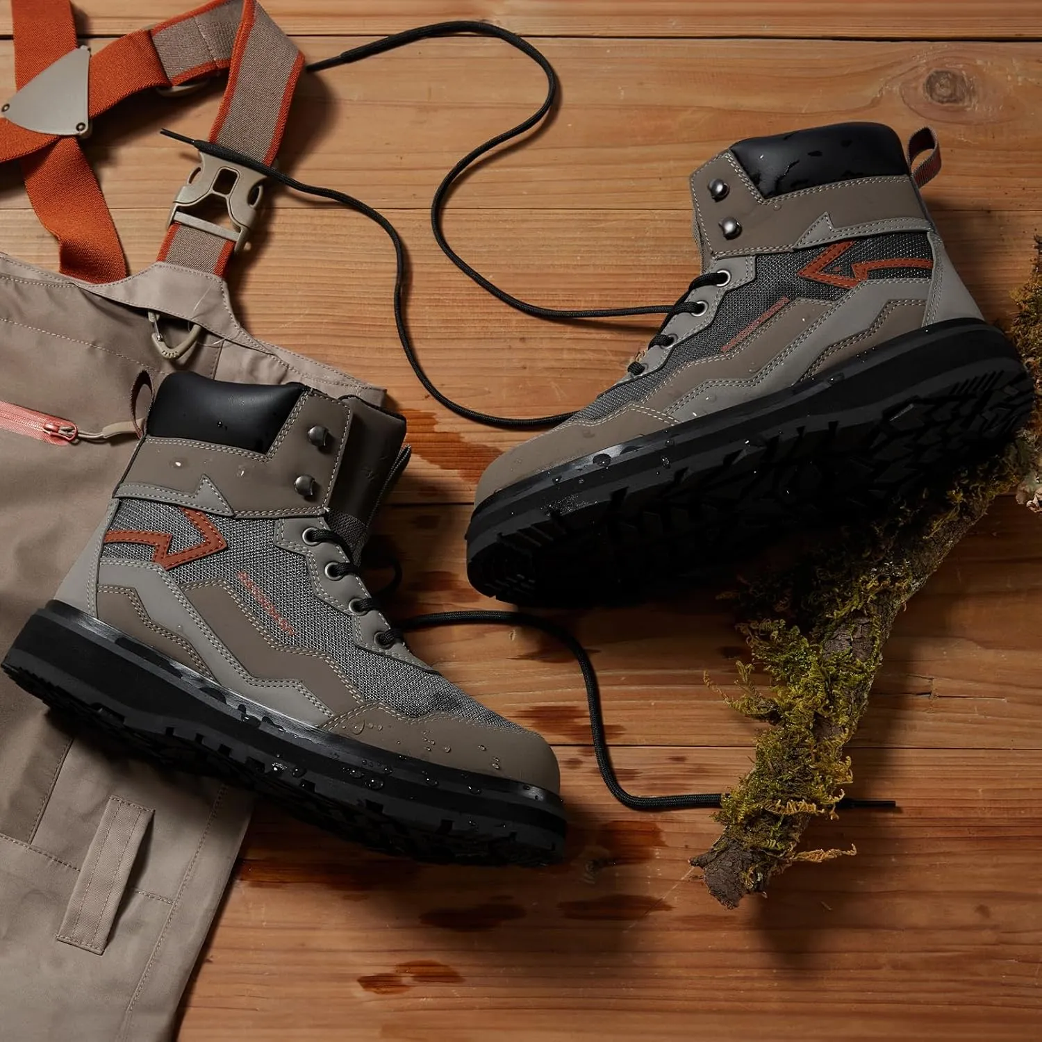 BASSDASH IMMERSE Mens Wading Boots Breathable Mesh Lightweight Anti-Slip Rubber Sole for Fly Fishing