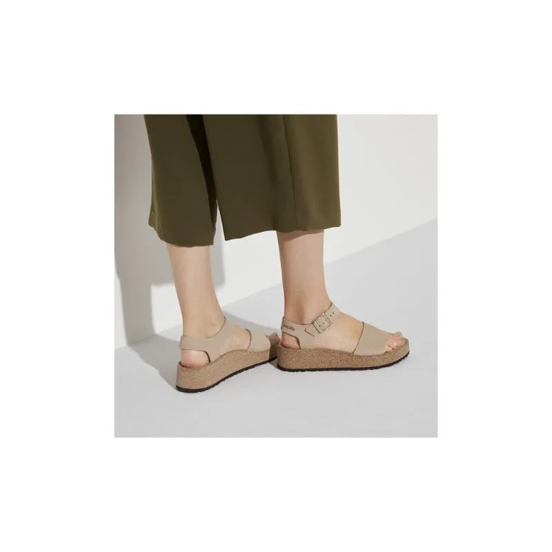 Birkenstock Womens Beige Glenda Nubuck Leather Sandal - 102296