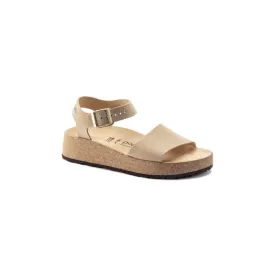 Birkenstock Womens Beige Glenda Nubuck Leather Sandal - 102296