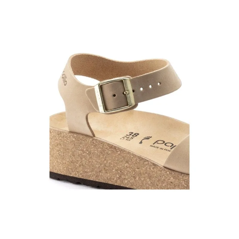 Birkenstock Womens Beige Glenda Nubuck Leather Sandal - 102296