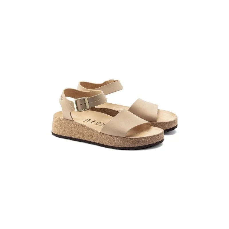 Birkenstock Womens Beige Glenda Nubuck Leather Sandal - 102296