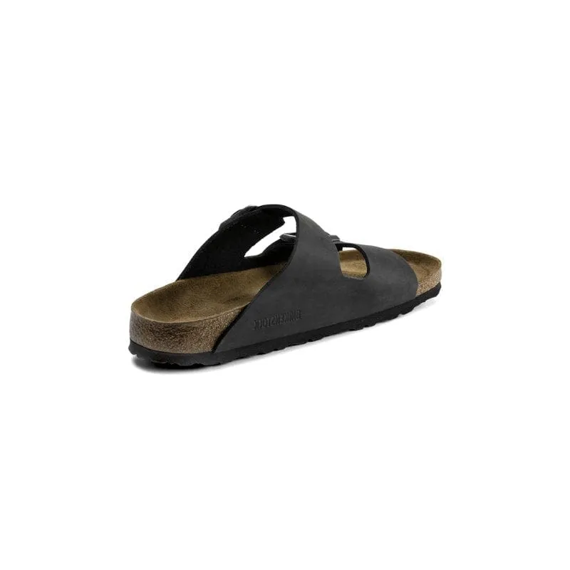 Birkenstock Womens Black Arizona Soft Footbed Oiled Leather Sandal - 752483