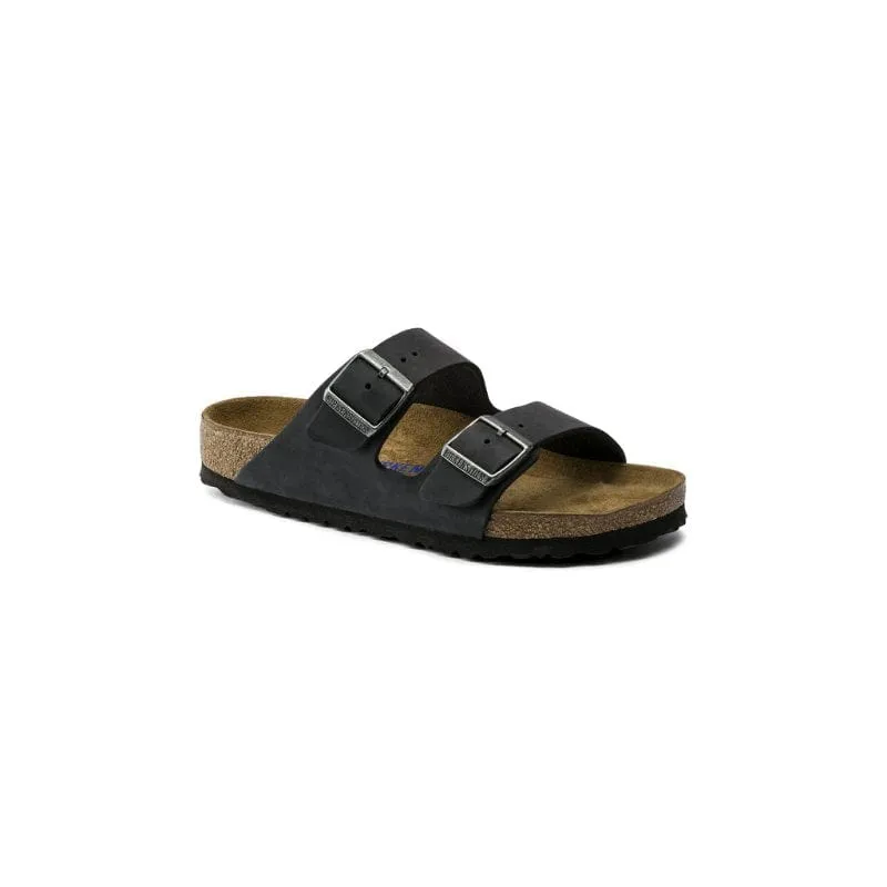 Birkenstock Womens Black Arizona Soft Footbed Oiled Leather Sandal - 752483