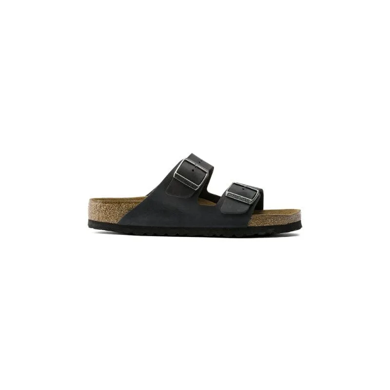 Birkenstock Womens Black Arizona Soft Footbed Oiled Leather Sandal - 752483
