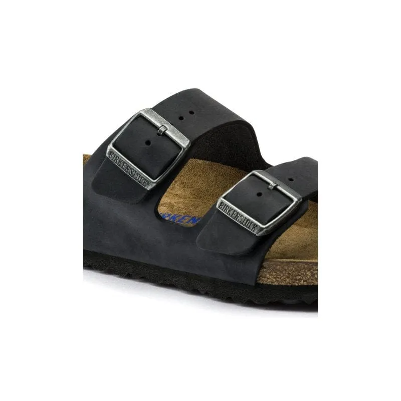 Birkenstock Womens Black Arizona Soft Footbed Oiled Leather Sandal - 752483