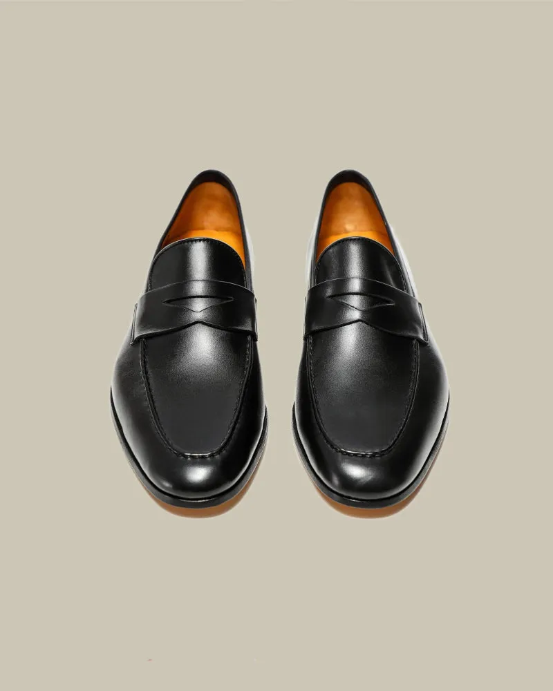 Black Leather Delos Loafer