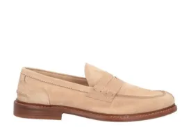 Brunello Cucinelli Mens Leather Beige Penny Loafers