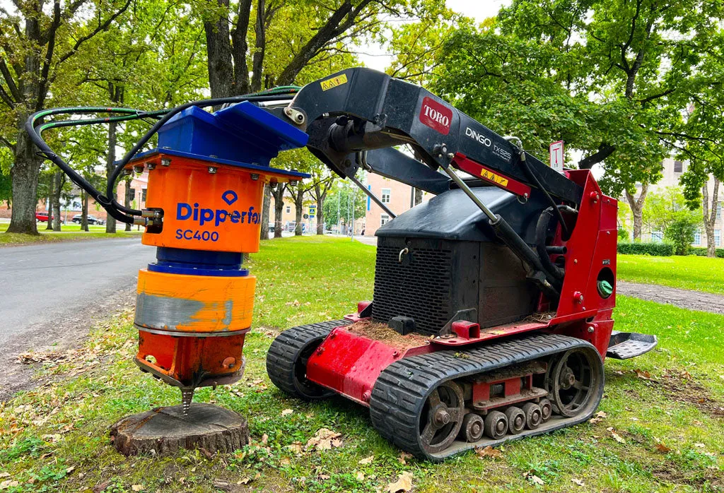 Dipperfox Stump Crushers | Model SC400 | 20" Cutting Diameter | For Mini Compact/Compact Track Loaders