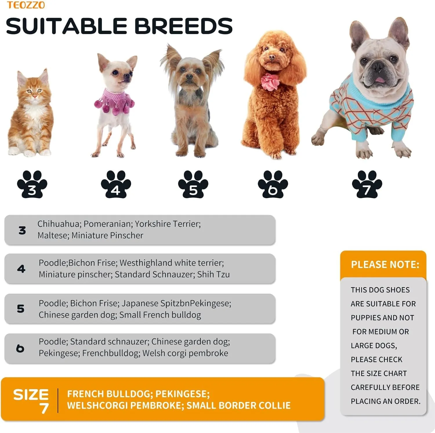 Dog Shoes Dog Boots & Paw Protector, Anti-Slip Sole Winter Dog Booties with Reflective Straps Dog Snow Boots for Small Medium Dogs 4PCS Black 7