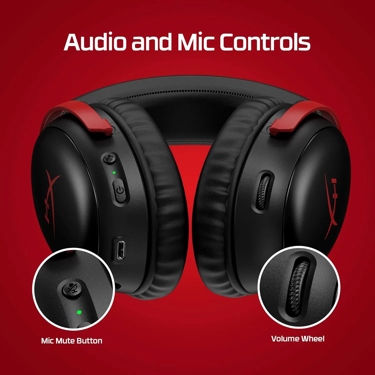 HyperX Cloud III Wireless  Gaming Headset for PC, PS5, PS4, up to 120-hour Battery, 2.4GHz Wireless, DTS Spatial Audio, 53mm Angled Drivers, Memory Foam, Durable Frame, 10mm Microphone, Black/Red