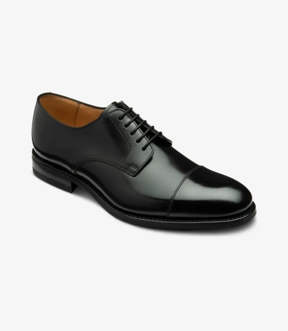 LOAKE 305 BLACK OXFORD TOE CAP RUBBER SOLE G-WIDE