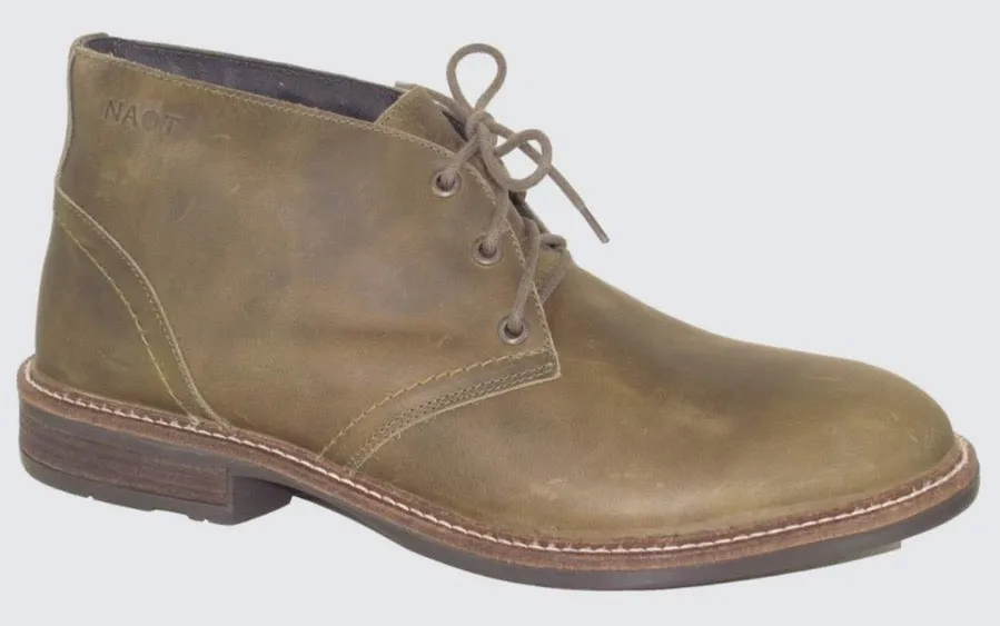 NAOT Pilot Pine Green Mens Leather Lace Up Boot