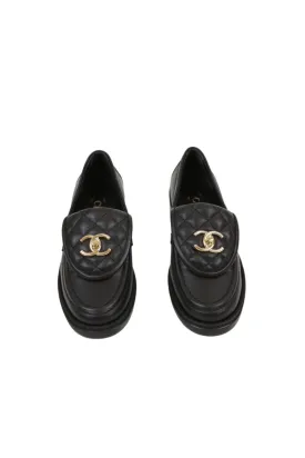 Quilted Lambskin Leather Loafers