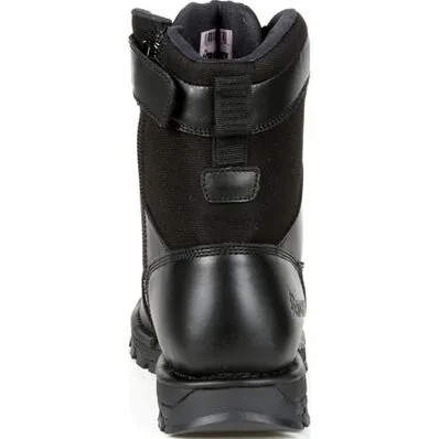 Rocky Mens Portland 8" Black Side Zip Waterproof Public Service Boots