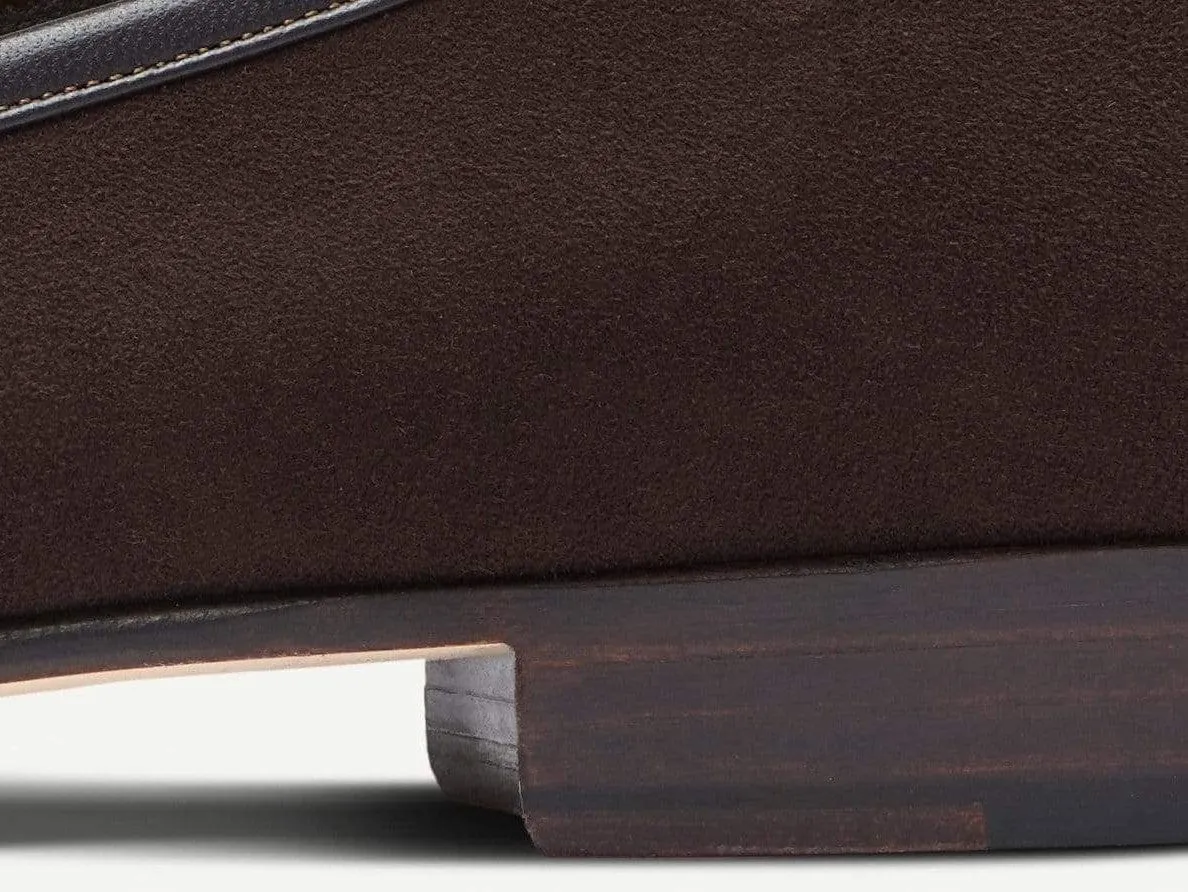 Sagan Classic Tassel Loafers in Lusitanias Dark Brown Asteria Suede with Leather Sole