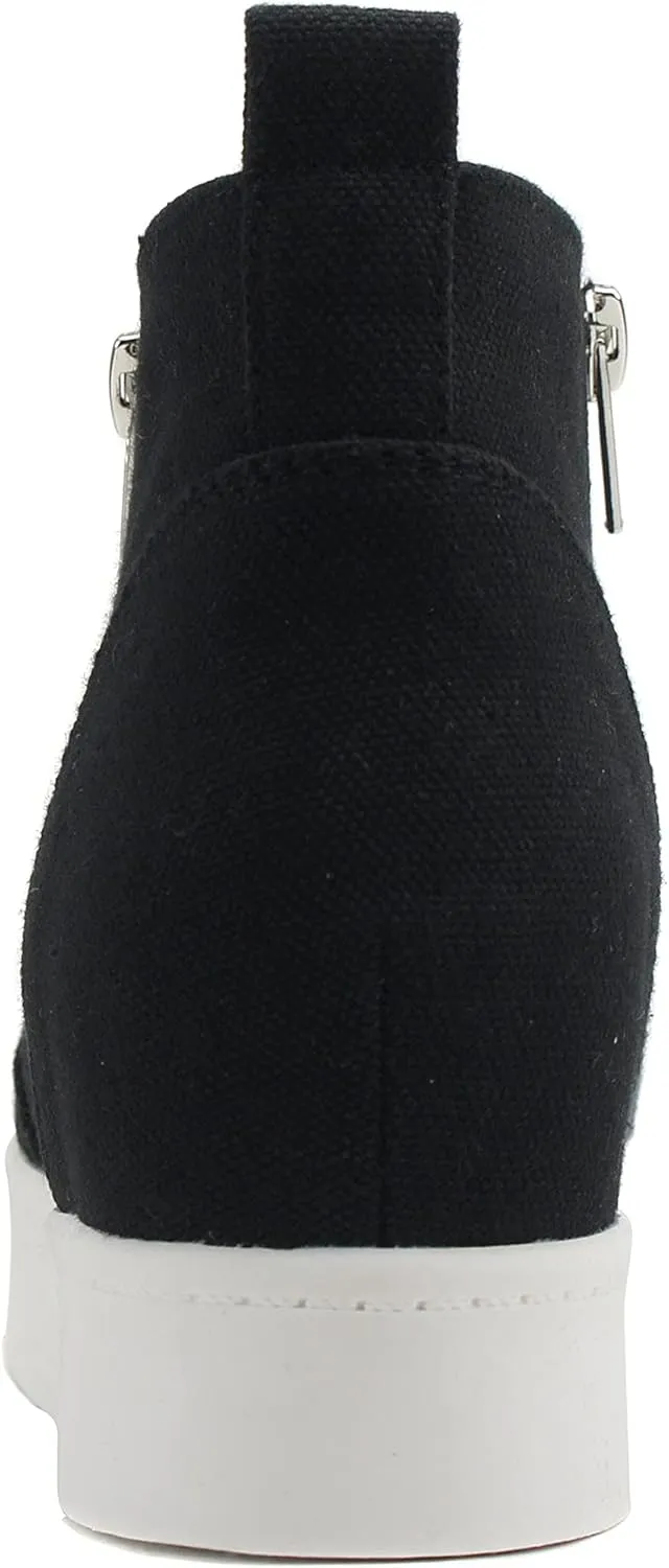 Soda Taylor Hidden Fahsion Wedge Sneaker Shoes Side Zipper