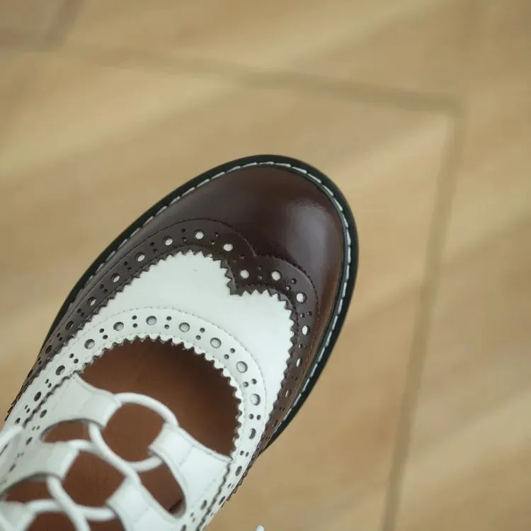 Soriano Two Tone Oxford Brogue Loafers