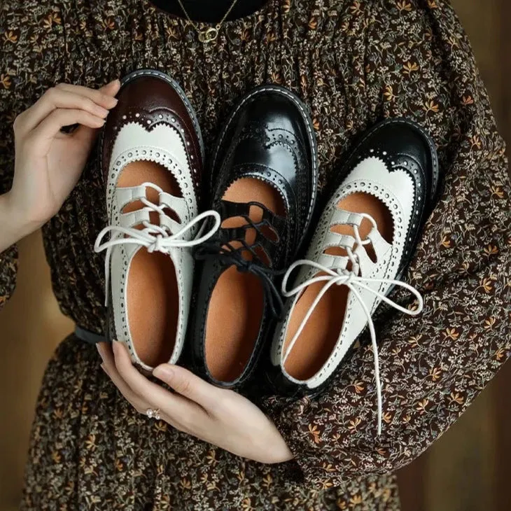 Soriano Two Tone Oxford Brogue Loafers