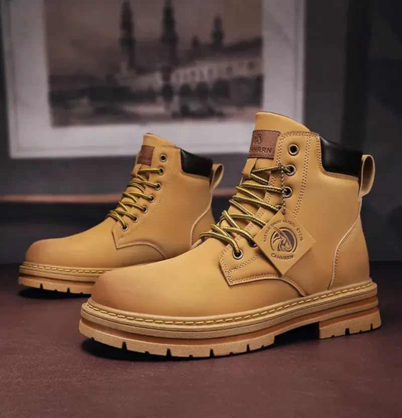 Tim - Men's Waterproof Work Boots with Padded Collar and Sturdy Sole