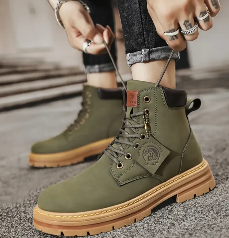 Tim - Men's Waterproof Work Boots with Padded Collar and Sturdy Sole