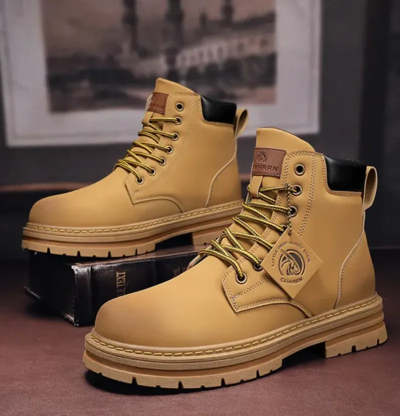 Tim - Men's Waterproof Work Boots with Padded Collar and Sturdy Sole