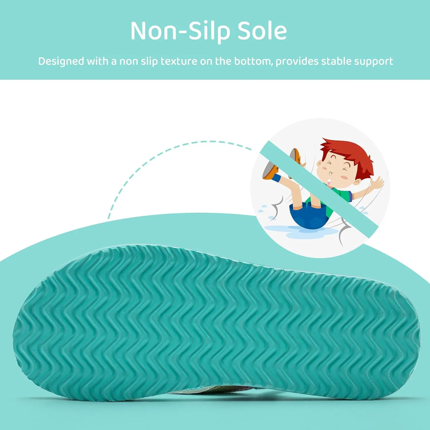 WateLves Girls & Boys Kids Flip Flop summer Slide Sandals Slip on Suitable for Bath Shower Beach pool (Little Kid/Big Kid)
