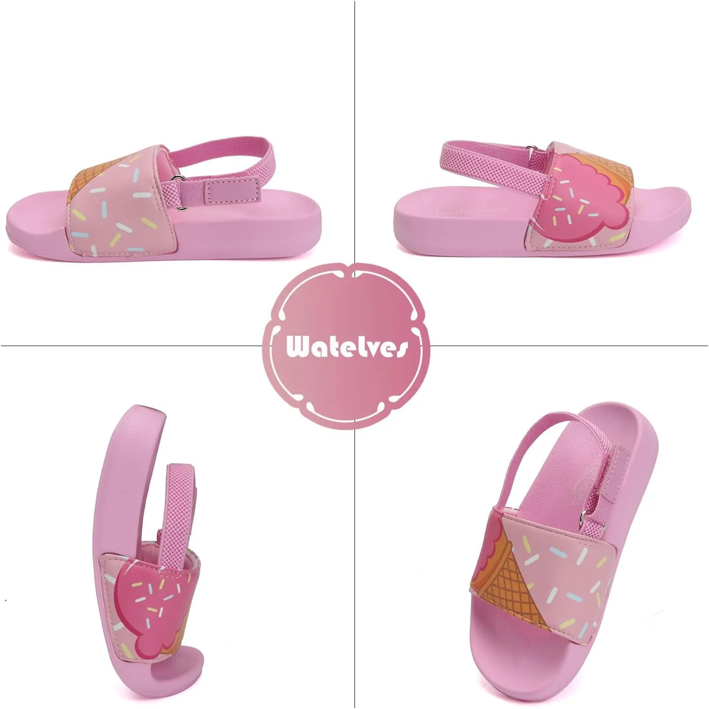 WateLves Toddler Boys Girls Slides Sandals for Swim Beach Kids Water Shoes Casual Summer Slippers