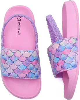 WateLves Toddler Boys Girls Slides Sandals for Swim Beach Kids Water Shoes Casual Summer Slippers