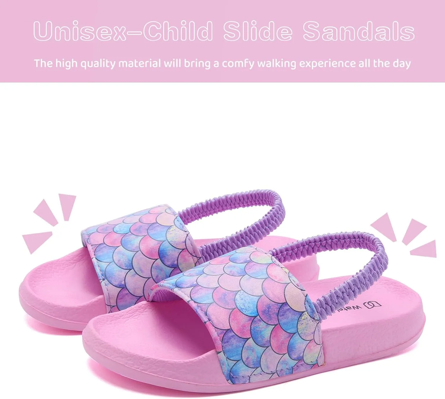 WateLves Toddler Boys Girls Slides Sandals for Swim Beach Kids Water Shoes Casual Summer Slippers