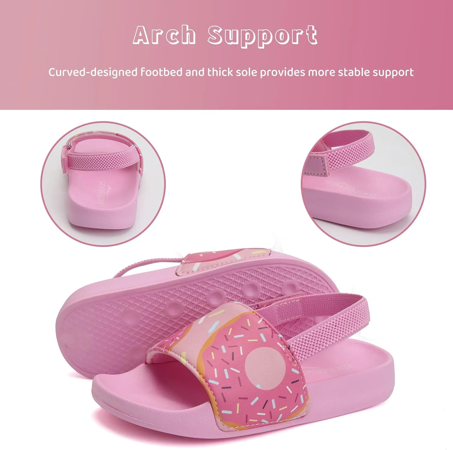 WateLves Toddler Boys Girls Slides Sandals for Swim Beach Kids Water Shoes Casual Summer Slippers