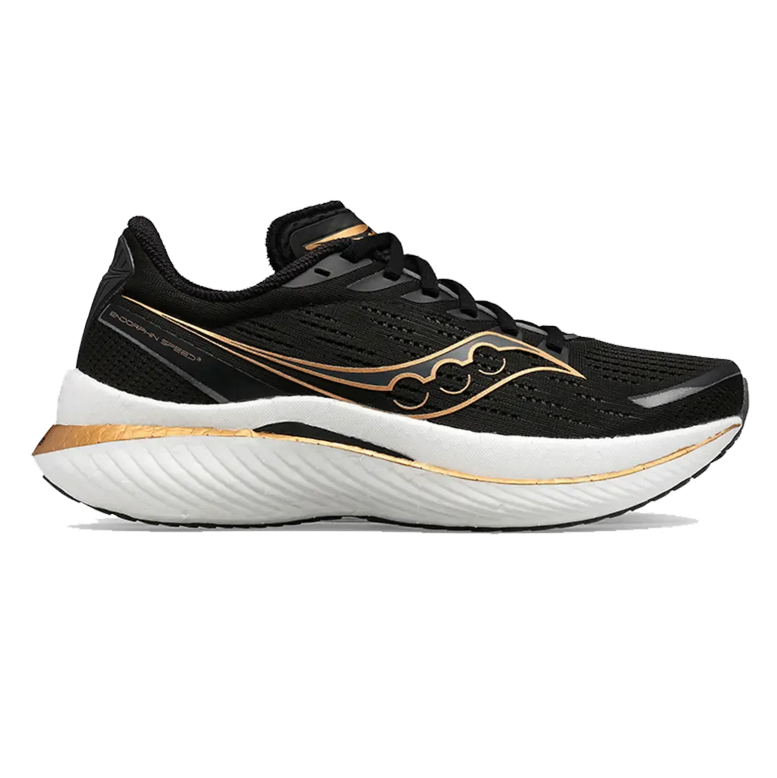 Womens Saucony Endorphin Speed 3 (Wide) - Black / Goldstruck