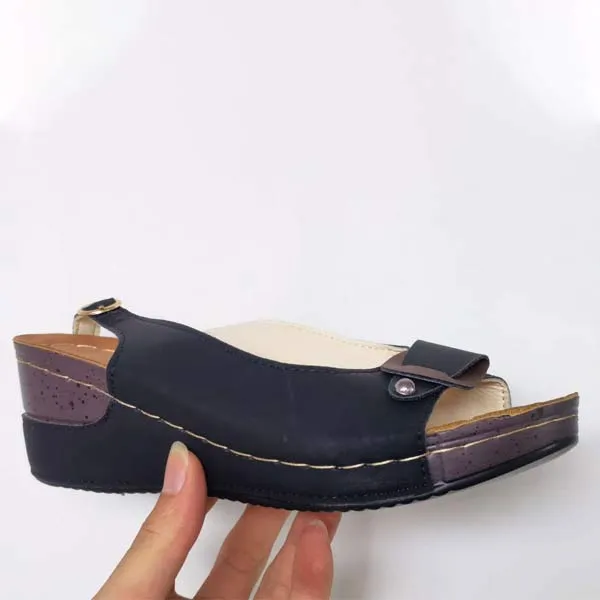 Women'S Wedge High Heel Fish Mouth Buckle Sandals 06625099C